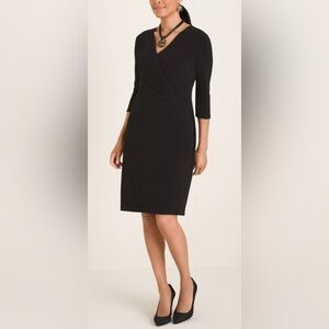 NWT Chico’s So Slimming Wrap Dress in Black in Size 2 (12/14)